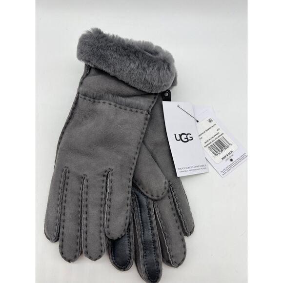UGG Seamed Metal Women's Sheepskin & Leather Tech Glove Winter 17371 Size S🛒 - Picture 1 of 12